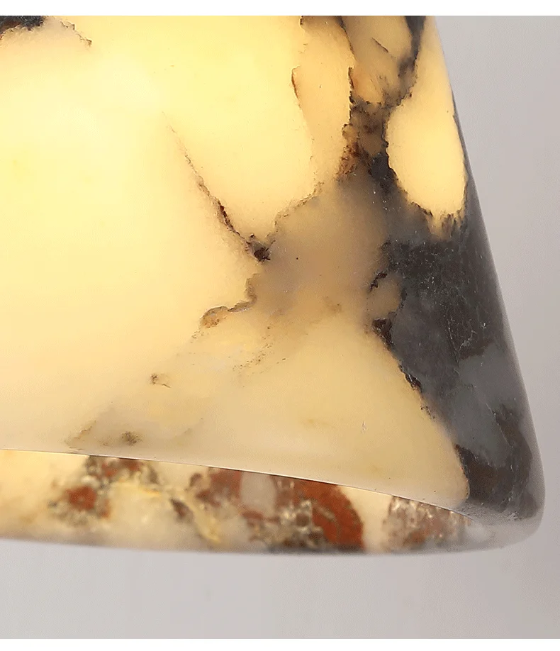 Feni Tapered Marble Conical Pendant Light - Lifestyle & Artisan Detail Angle 10 | IndochinaLight