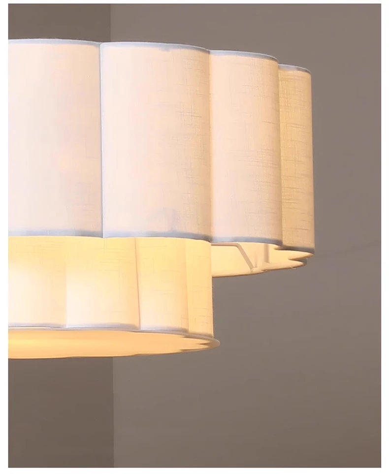 Folia Scalloped Fabric Wabi Sabi Pendant Light - Lifestyle & Artisan Detail Angle 9 | IndochinaLight