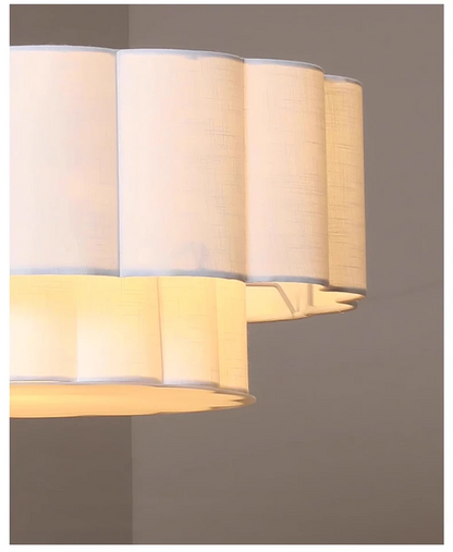 Folia Scalloped Fabric Wabi Sabi Pendant Light - Lifestyle & Artisan Detail Angle 9 | IndochinaLight