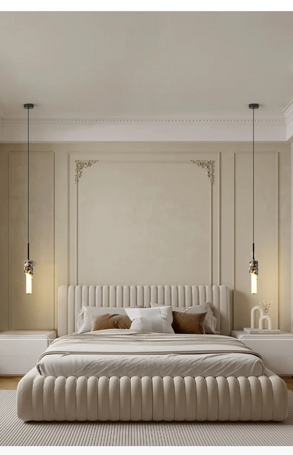 Lampatron Marble Cylinder LED Pendant Light - Lifestyle & Artisan Detail Angle 10 | IndochinaLight