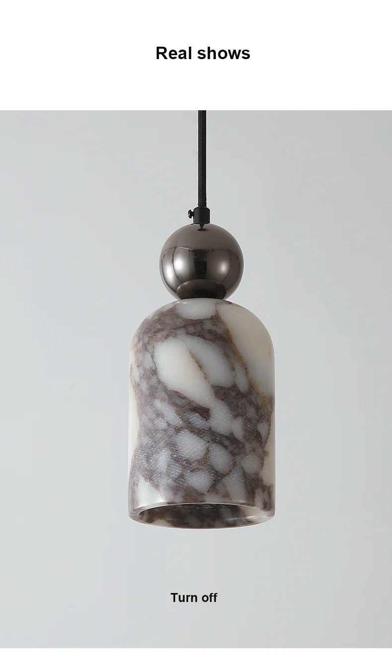 Lionel Nordic Art Bell Marble Pendant Light - Lifestyle & Artisan Detail Angle 5 | IndochinaLight