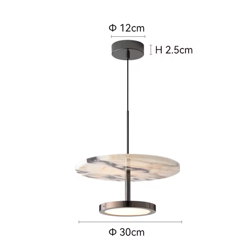 Noctra Double-Disc Marble Pendant Light - Lifestyle & Artisan Detail Angle 11 | IndochinaLight