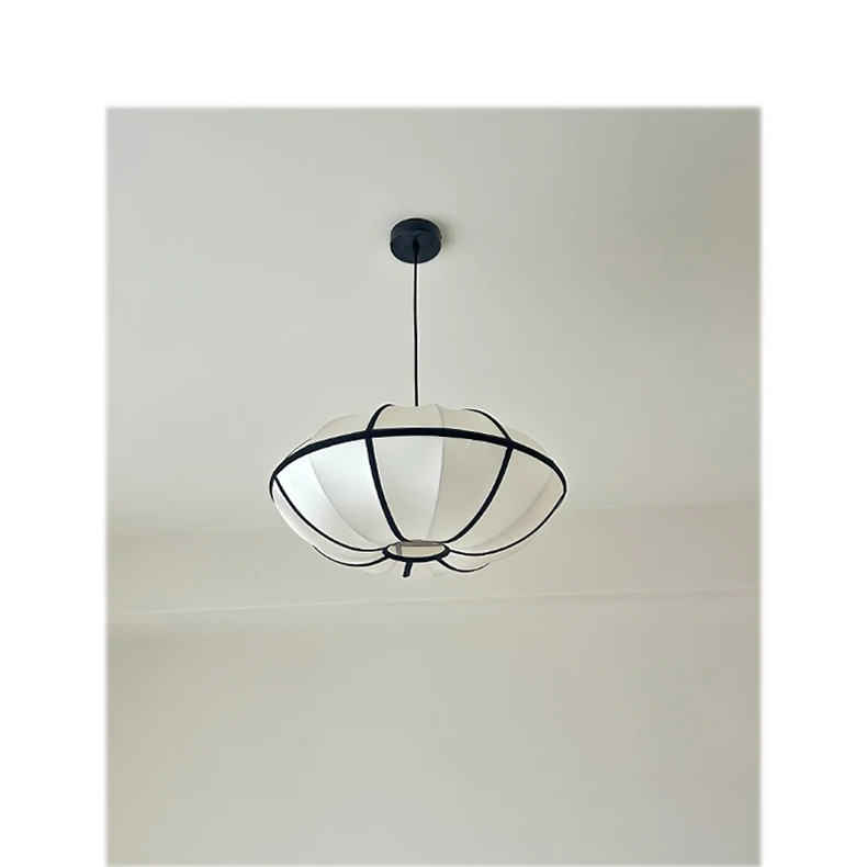 Bombori UFO Wabi-Sabi Silk Pendant Light - Lifestyle & Artisan Detail Angle 2 | IndochinaLight