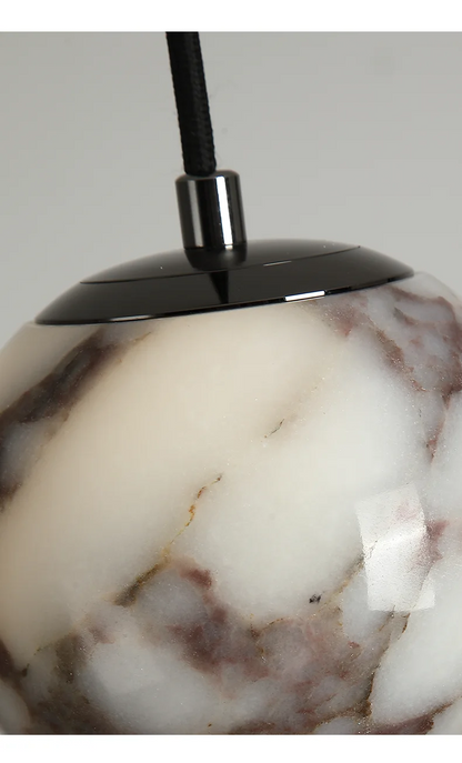 Oneta Minimalist Marble Pendant Light - Lifestyle & Artisan Detail Angle 4 | IndochinaLight