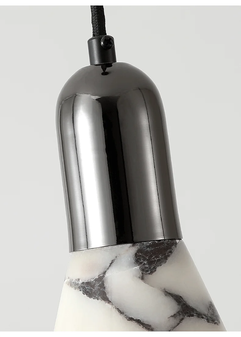 Yovira Tapered Marble Pendant Light - Lifestyle & Artisan Detail Angle 11 | IndochinaLight