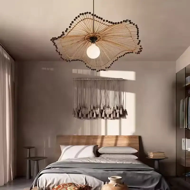 Arteriors Waverly Brown Rattan Pendant Light
