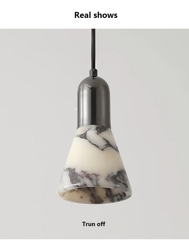 Yovira Tapered Marble Pendant Light - Lifestyle & Artisan Detail Angle 8 | IndochinaLight
