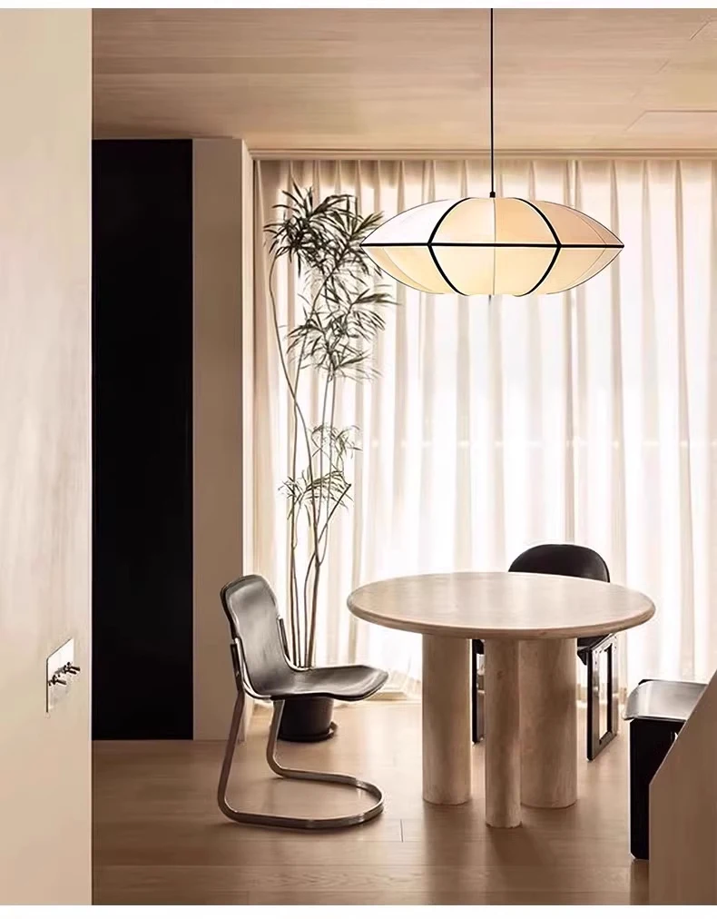 Bombori UFO Wabi-Sabi Silk Pendant Light - Lifestyle & Artisan Detail Angle 6 | IndochinaLight