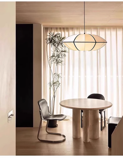 Bombori UFO Wabi-Sabi Silk Pendant Light - Lifestyle & Artisan Detail Angle 6 | IndochinaLight