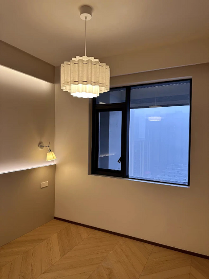StockHolm 2025 Nordic White Fabric Pendant Light - Lifestyle & Artisan Detail Angle 10 | IndochinaLight