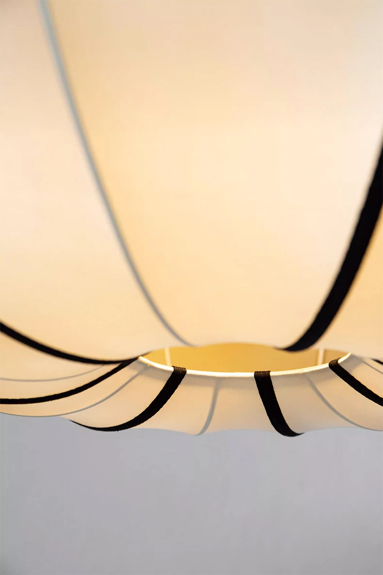 Bombori UFO Wabi-Sabi Silk Pendant Light - Lifestyle & Artisan Detail Angle 8 | IndochinaLight