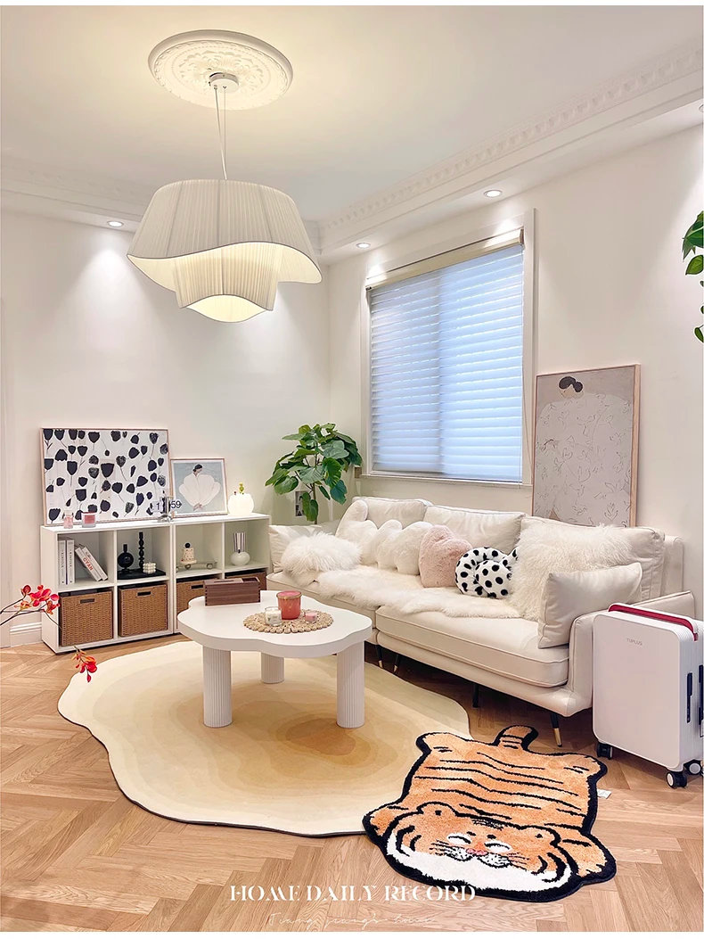 Madio White Nordic Fabric Pendant Light - Lifestyle & Artisan Detail Angle 8 | IndochinaLight