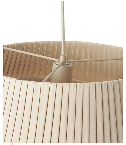 Westwing Nyla Nordic Cream Fabric Pendant Light - Lifestyle & Artisan Detail Angle 6 | IndochinaLight