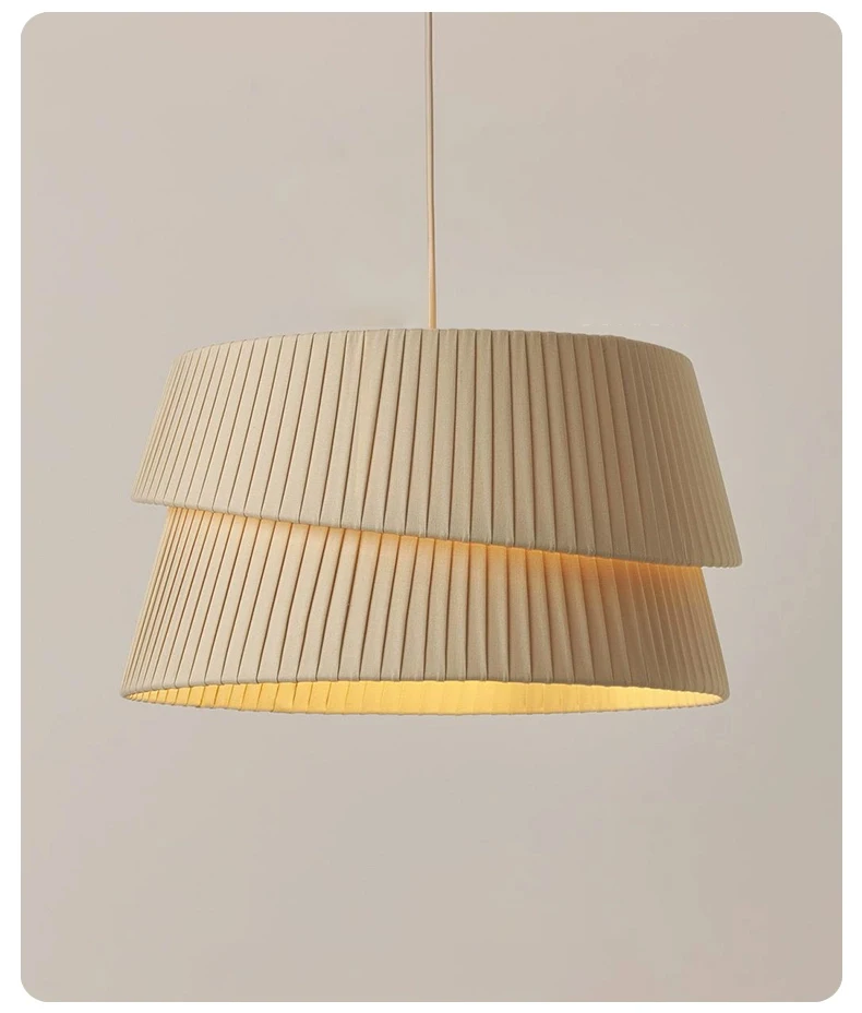 Westwing Nyla Nordic Cream Fabric Pendant Light - Lifestyle & Artisan Detail Angle 5 | IndochinaLight