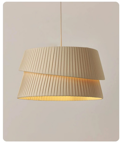 Westwing Nyla Nordic Cream Fabric Pendant Light - Lifestyle & Artisan Detail Angle 5 | IndochinaLight