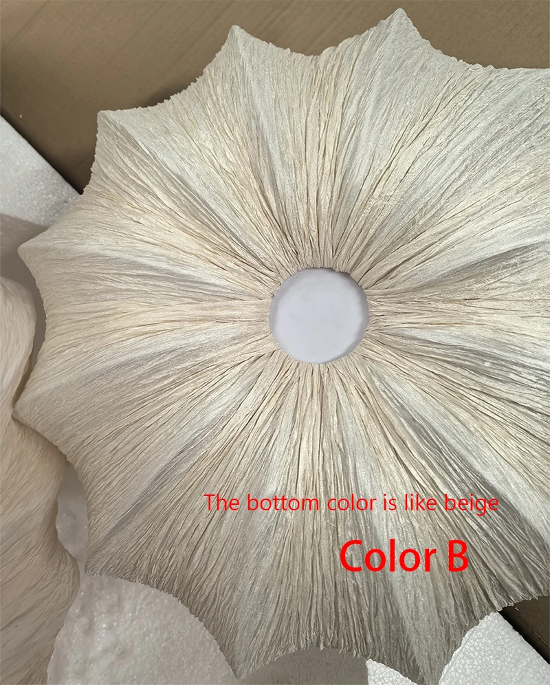 Planetarium Wabi-Sabi White Nordic Linen Flush Mount - Lifestyle & Artisan Detail Angle 8 | IndochinaLight