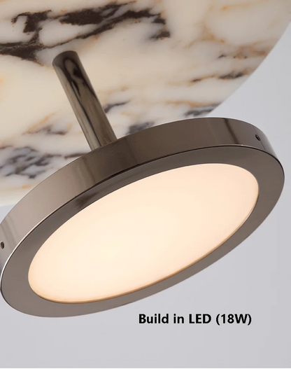 Noctra Double-Disc Marble Pendant Light - Lifestyle & Artisan Detail Angle 5 | IndochinaLight