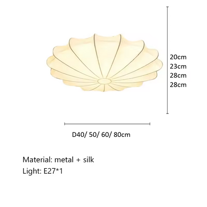 Flyrose Mid-Century White Silk Ceiling Light - Lifestyle & Artisan Detail Angle 12 | IndochinaLight