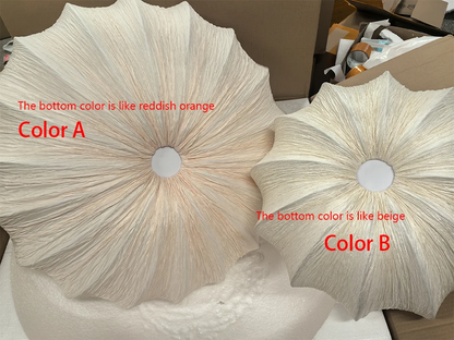 Planetarium Wabi-Sabi White Nordic Linen Flush Mount - Lifestyle & Artisan Detail Angle 10 | IndochinaLight