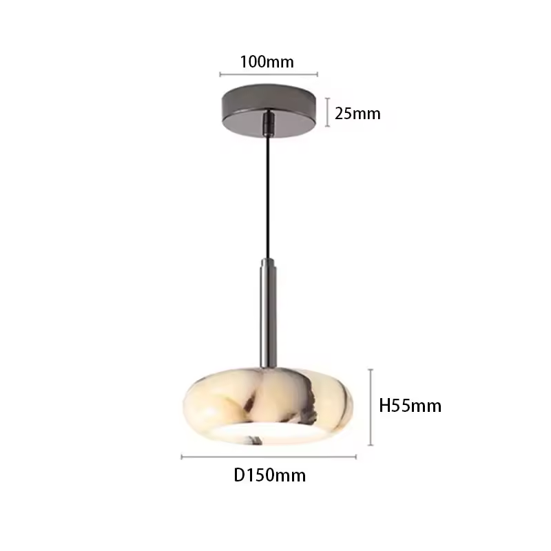 Vitrella Alabaster Luna Marble Pendant Light - Lifestyle & Artisan Detail Angle 12 | IndochinaLight
