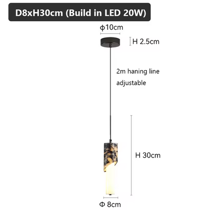 Lampatron Marble Cylinder LED Pendant Light - Lifestyle & Artisan Detail Angle 11 | IndochinaLight