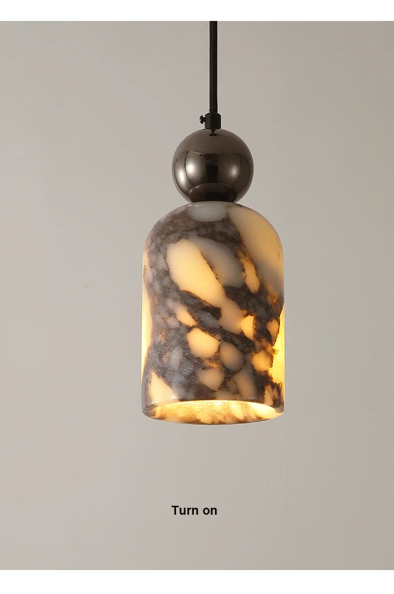 Lionel Nordic Art Bell Marble Pendant Light - Lifestyle & Artisan Detail Angle 4 | IndochinaLight