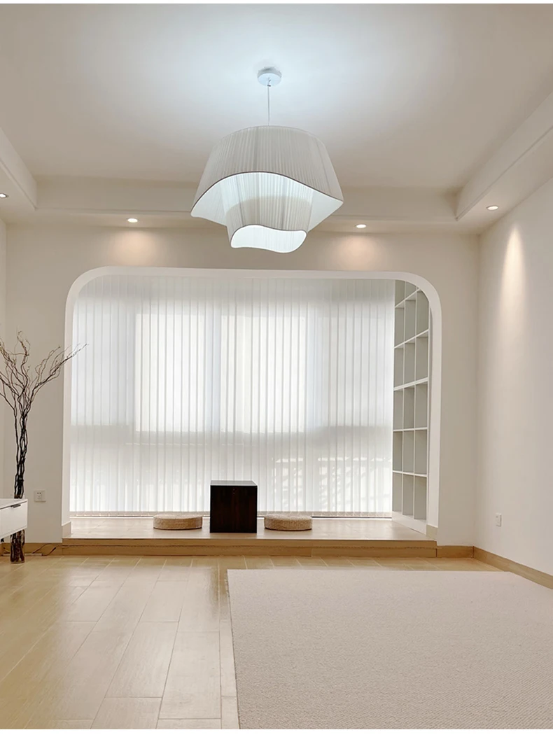 Madio White Nordic Fabric Pendant Light - Lifestyle & Artisan Detail Angle 10 | IndochinaLight