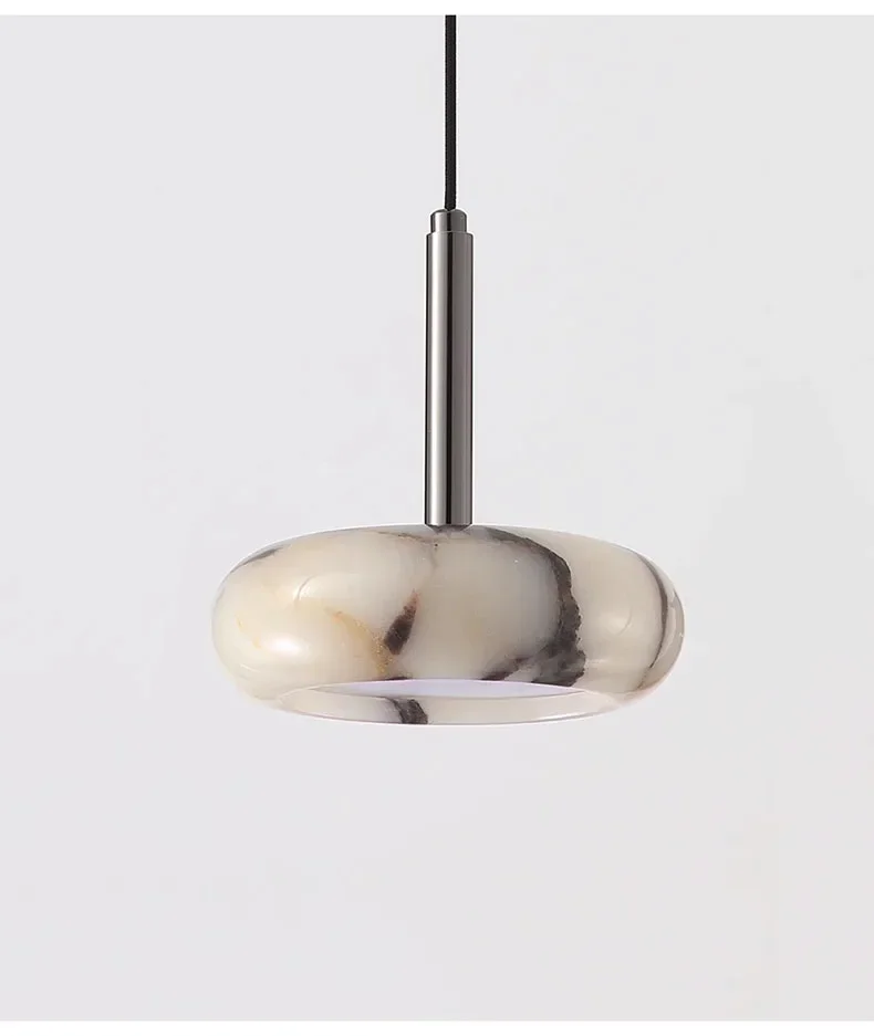 Vitrella Alabaster Luna Marble Pendant Light - Lifestyle & Artisan Detail Angle 10 | IndochinaLight