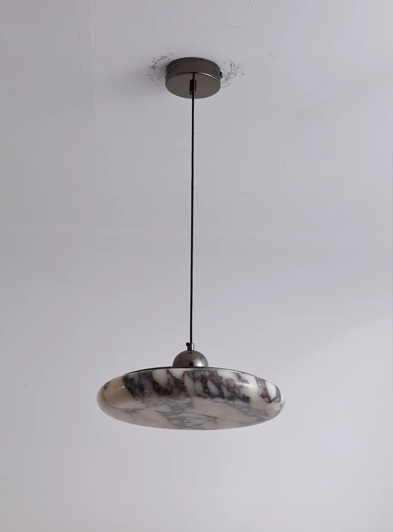 Farno Luxury Black Marble Pendant Light - Lifestyle & Artisan Detail Angle 7 | IndochinaLight