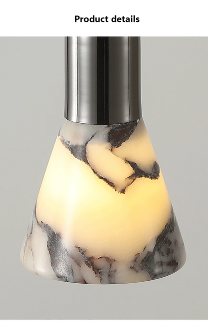 Yovira Tapered Marble Pendant Light - Lifestyle & Artisan Detail Angle 12 | IndochinaLight