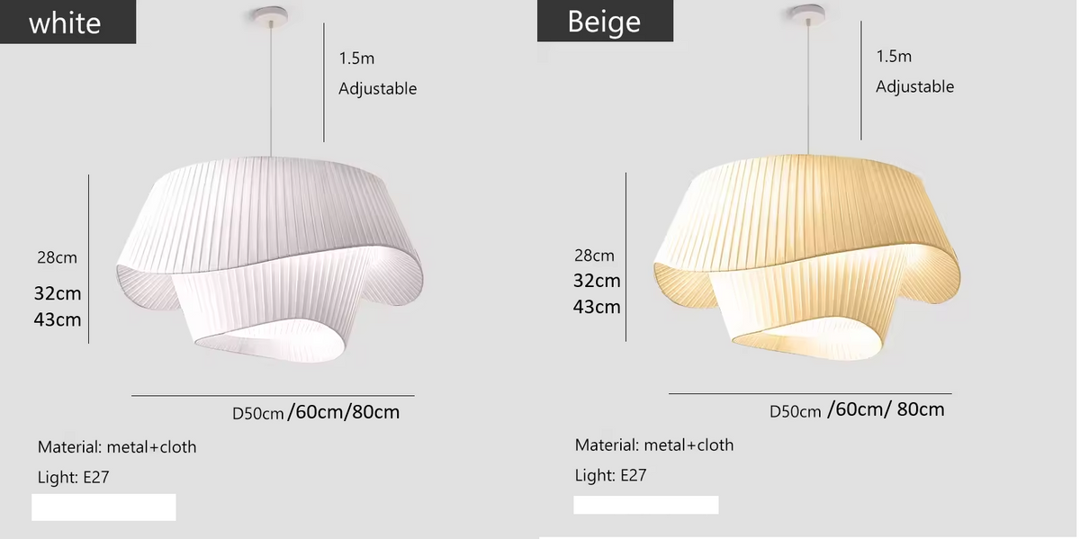 Madio White Nordic Fabric Pendant Light - Lifestyle & Artisan Detail Angle 20 | IndochinaLight