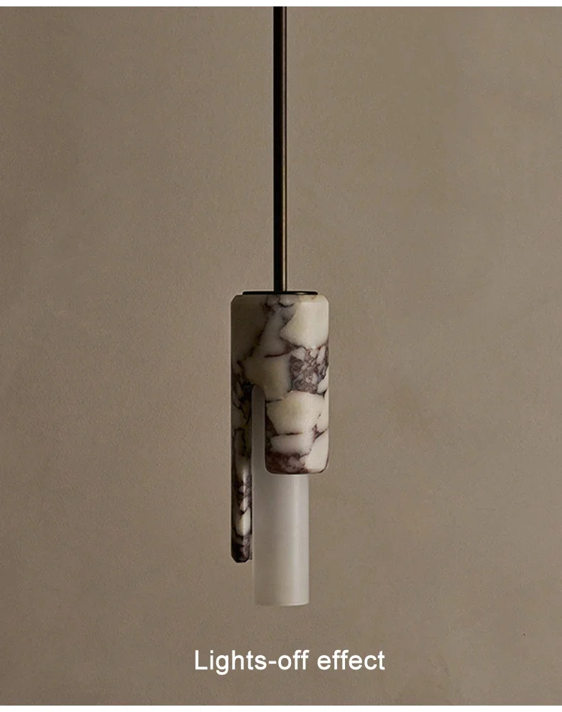 Dover Alabaster Marble Pendant Light - Lifestyle & Artisan Detail Angle 6 | IndochinaLight