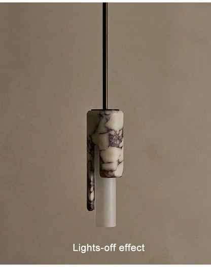 Dover Alabaster Marble Pendant Light - Lifestyle & Artisan Detail Angle 6 | IndochinaLight