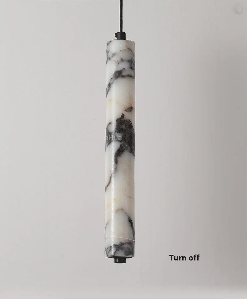 Rayvia Cylinder Alabaster Marble Pendant Light - Lifestyle & Artisan Detail Angle 6 | IndochinaLight