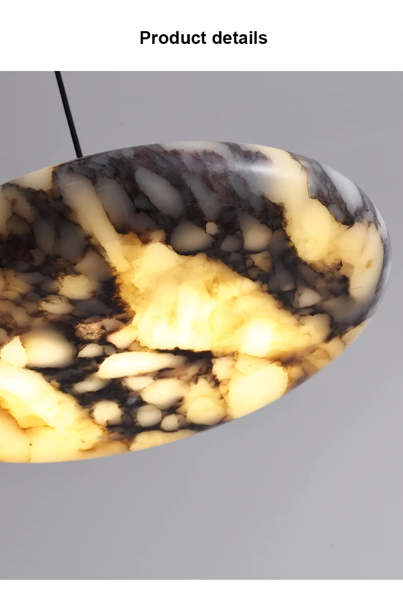 Farno Luxury Black Marble Pendant Light - Lifestyle & Artisan Detail Angle 6 | IndochinaLight