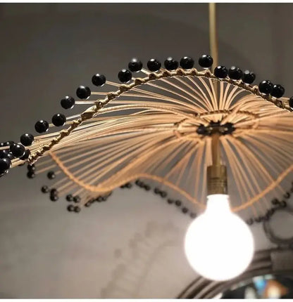 Arteriors Waverly Brown Rattan Pendant Light