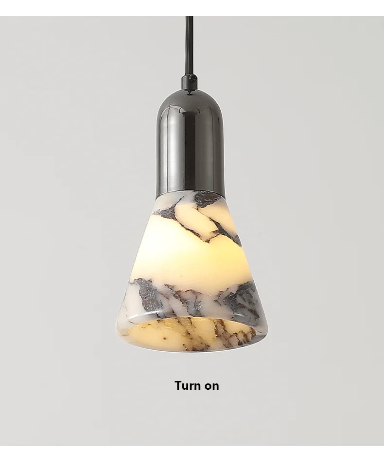 Yovira Tapered Marble Pendant Light - Lifestyle & Artisan Detail Angle 7 | IndochinaLight