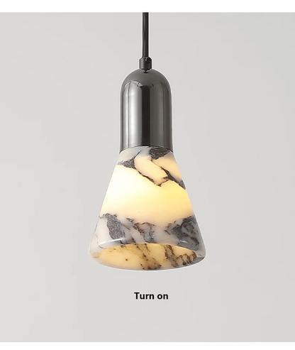 Yovira Tapered Marble Pendant Light - Lifestyle & Artisan Detail Angle 7 | IndochinaLight