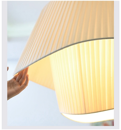 Madio White Nordic Fabric Pendant Light - Lifestyle & Artisan Detail Angle 18 | IndochinaLight
