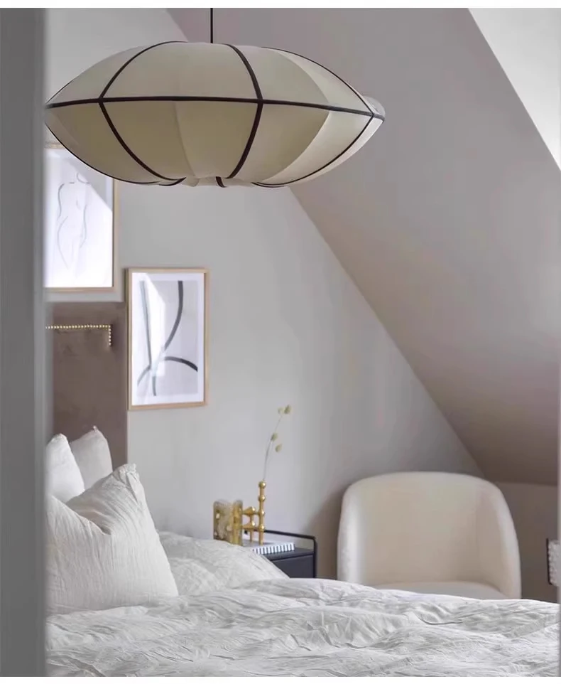 Bombori UFO Wabi-Sabi Silk Pendant Light - Lifestyle & Artisan Detail Angle 7 | IndochinaLight