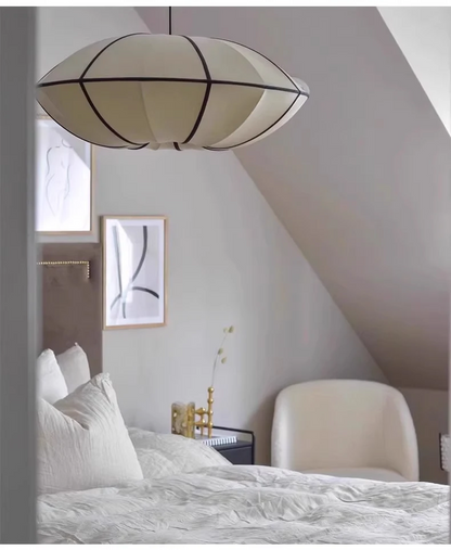 Bombori UFO Wabi-Sabi Silk Pendant Light - Lifestyle & Artisan Detail Angle 7 | IndochinaLight