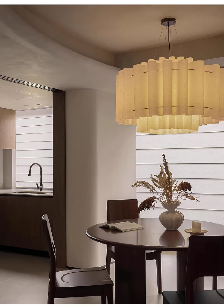 StockHolm 2025 Nordic White Fabric Pendant Light - Lifestyle & Artisan Detail Angle 6 | IndochinaLight