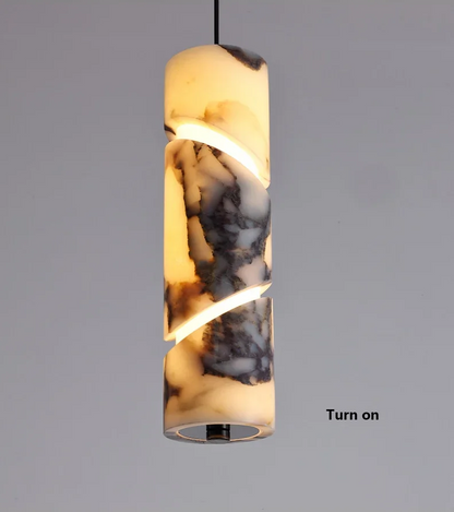 Siena Modern Marble Pendant Light - Lifestyle & Artisan Detail Angle 4 | IndochinaLight