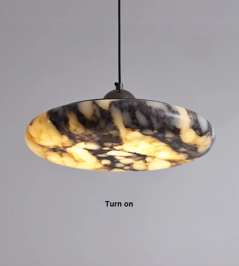 Farno Luxury Black Marble Pendant Light - Lifestyle & Artisan Detail Angle 11 | IndochinaLight