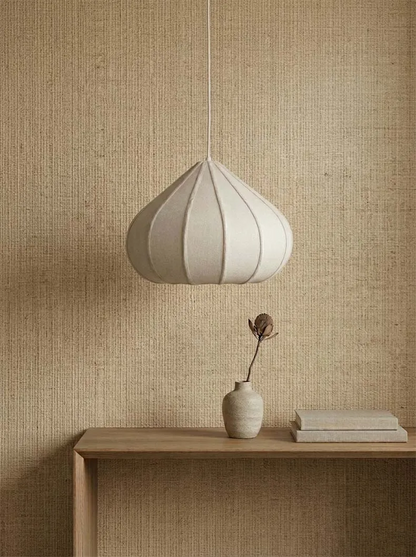 Onion Japanese Wabi Sabi Fabric Pendant Light - Lifestyle & Artisan Detail Angle 7 | IndochinaLight