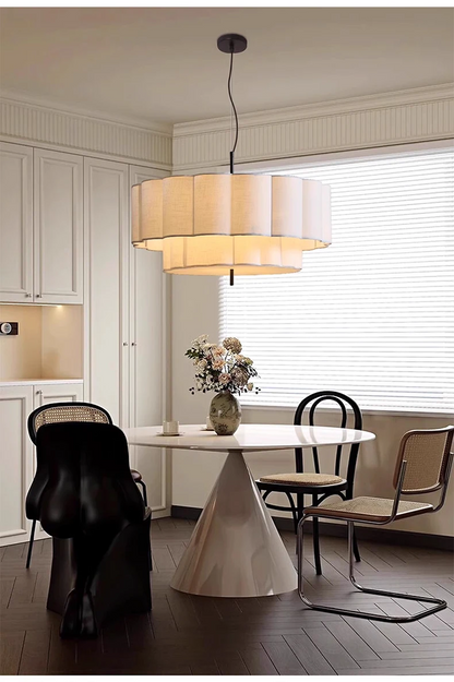 Folia Scalloped Fabric Wabi Sabi Pendant Light - Lifestyle & Artisan Detail Angle 7 | IndochinaLight