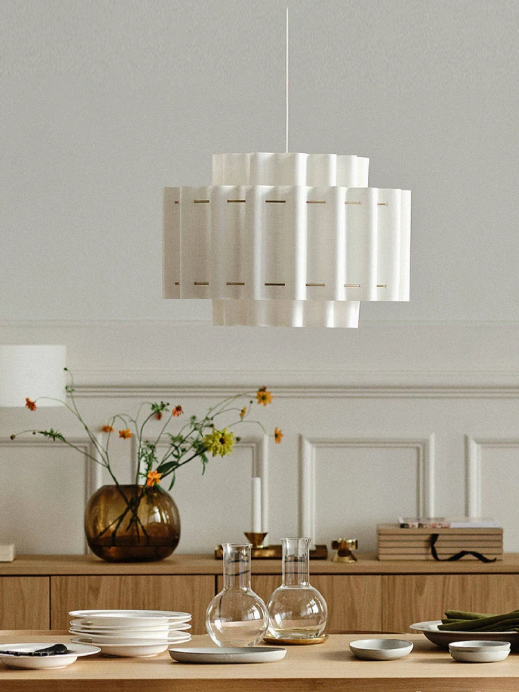 StockHolm 2025 Nordic White Fabric Pendant Light - Lifestyle & Artisan Detail Angle 8 | IndochinaLight
