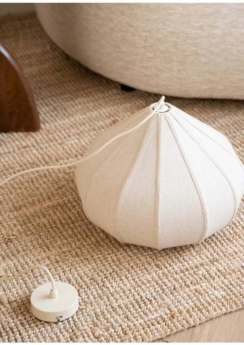 Onion Japanese Wabi Sabi Fabric Pendant Light - Lifestyle & Artisan Detail Angle 8 | IndochinaLight