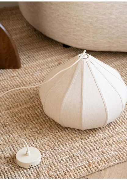 Onion Japanese Wabi Sabi Fabric Pendant Light - Lifestyle & Artisan Detail Angle 8 | IndochinaLight