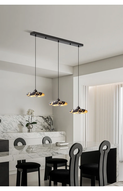 Farno Luxury Black Marble Pendant Light - Lifestyle & Artisan Detail Angle 3 | IndochinaLight